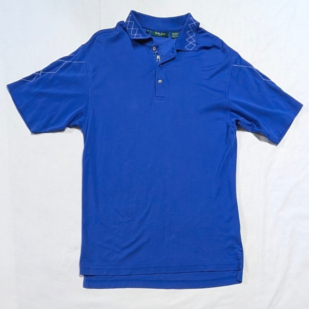 Bobby Jones Mens Blue Pima Cotton Embroidered Golf Polo Shirt Size M B01910